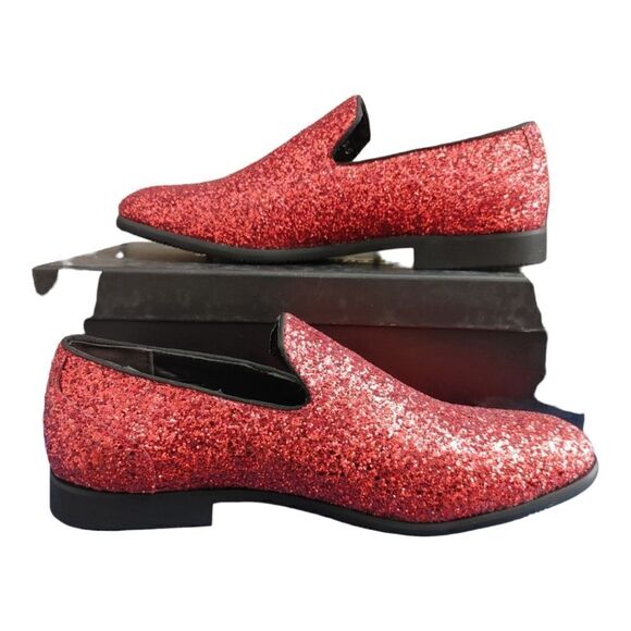 MEN'S FREDERICO LEONE RED SPARKLE TUXEDO SHOE. FS357. - Picture 3 of 7